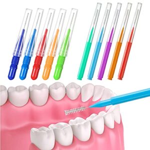 350 Pieces Floss Braces Brush Interdental Brush Teeth Toothpicks Cleaners Soft Dental Flosser Picks Refill Dental Cleaning Tool for Adult Tooth Clean (Mixed Color)