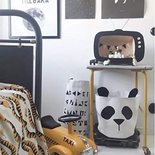 UXZDX Panda Storage Bag Basket Baby Kids Toy Clothes Canvas Laundry Basket Storage Bag Can Stand Nappy Bin Home Storage Bucket