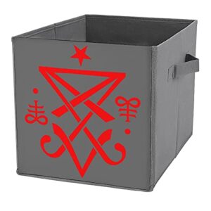 occult sigil of lucifer pu storage box organizing cubes with handles basket bins for closet toy