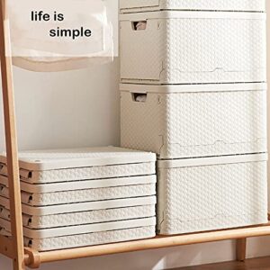 YunNasi Foldable Wardrobe Storage Box Organiser Basket Containers with Handles Folding Stackable Storage for Home,Office,Nursery School Shelf Baskets to Tidy clothes,Toys,Snacks,Books,Cosmetics (17in(L)*13in(W)*9.65in(H))