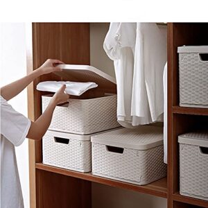 YunNasi Foldable Wardrobe Storage Box Organiser Basket Containers with Handles Folding Stackable Storage for Home,Office,Nursery School Shelf Baskets to Tidy clothes,Toys,Snacks,Books,Cosmetics (17in(L)*13in(W)*9.65in(H))