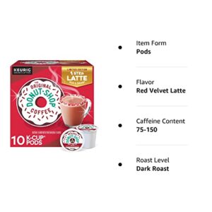 The Original Donut Shop One-Step Red Velvet Latte, Keurig Single Serve K-Cup Pods, 10 Count