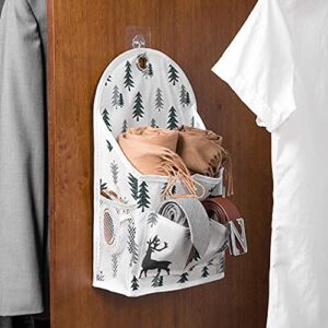 UJLN Wall Hanging Storage Bag, Waterproof Over The Door Closet Organizer Hanging Pocket Linen Cotton Organizer Box Containers for Bedroom, Bathroom, Kitchen, Office (TPYE D)