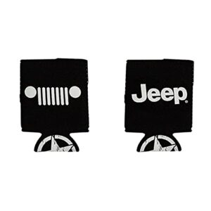 jeep logo insulated can wrap neoprene insulated can holder cooler sleeve coolies fits 12 oz cans (black)