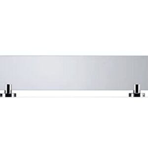 Croydex Metra Flexi-Fix Easy Fit Screw or Glue Glass Bathroom Shelf, 4.9in x 25.1in x 3.1in, Chrome