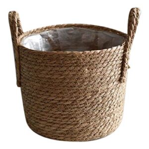 uxzdx straw storage basket rattan floor flower pot crafts decoration modern home living room bedroom shop flower basket