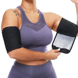 Arm Trimmers for Women Pair Sauna Sweat Arm Shaper Bands Adjustable Compression Sleeves Wraps For Sports Workout (Silver)