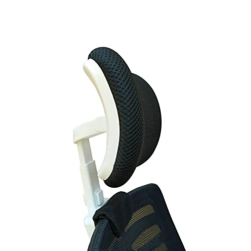 Chair Headrest Pillow Mesh Chair Universal Simple Height Upholstered Headrest Adjustable Elevation Angle and Lift Screw Fittings for Ergonomic High Swivel Executive Chair Headrest Only, Black 3.0cm