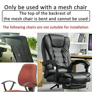 Chair Headrest Pillow Mesh Chair Universal Simple Height Upholstered Headrest Adjustable Elevation Angle and Lift Screw Fittings for Ergonomic High Swivel Executive Chair Headrest Only, Black 3.0cm