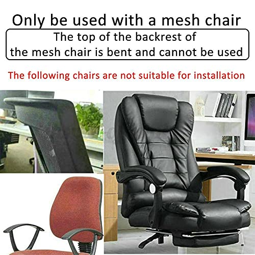 Chair Headrest Pillow Mesh Chair Universal Simple Height Upholstered Headrest Adjustable Elevation Angle and Lift Screw Fittings for Ergonomic High Swivel Executive Chair Headrest Only, Black 3.0cm