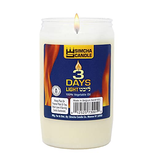 3 Day Yartzeit Candle -2 Pack- 72 Hour Kosher Memorial Yizkor Candles for Yom Kipur Yom Tov in Plastic Jar