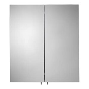 Croydex Finchley Double Door, Surface Mount Flexi-Fix Easy Hanging System Medicine Cabinet, 24 in (W) x 26 in (H) Stainless Steel