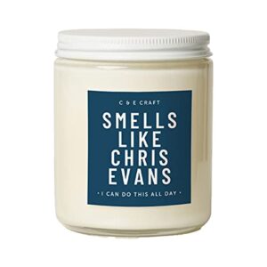 ce craft - smells like chris evans scented candle - flannel pine soy wax candle - gift for her, girlfriend gift, pop culture candle