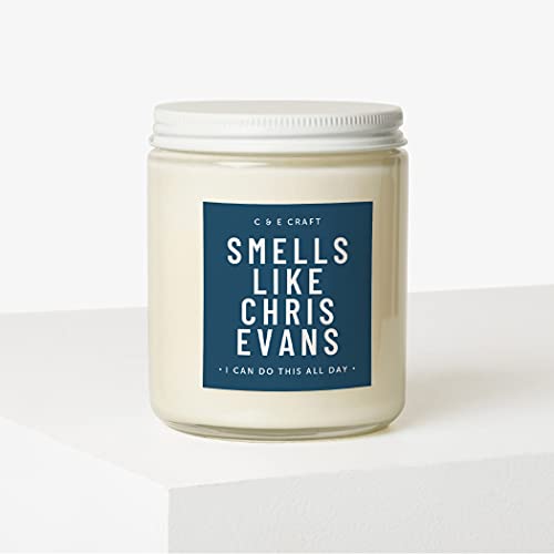 CE Craft - Smells Like Chris Evans Scented Candle - Flannel Pine Soy Wax Candle - Gift for Her, Girlfriend Gift, Pop Culture Candle