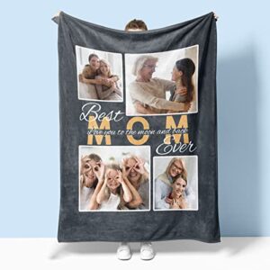 Custom Outpost Personalized Photo Blanket for Mom, Fleece or Sherpa Throw, Gift Idea for Mother, Fleece5060,Large - Minky Fleece (60x80)…