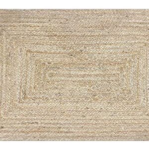 Jute Cotton Rag Rug 2X3' | Hand Woven Rug | Living Room Rugs | Kitchen Rugs | Jute Burlap Rag Rug 24x36 inch | Rustic Rug | Natural Rug | Runner Rugs | Entry Way Rugs(Rect W-2 x L-3 Feet)