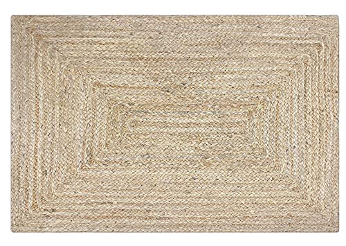 Jute Cotton Rag Rug 2X3' | Hand Woven Rug | Living Room Rugs | Kitchen Rugs | Jute Burlap Rag Rug 24x36 inch | Rustic Rug | Natural Rug | Runner Rugs | Entry Way Rugs(Rect W-2 x L-3 Feet)