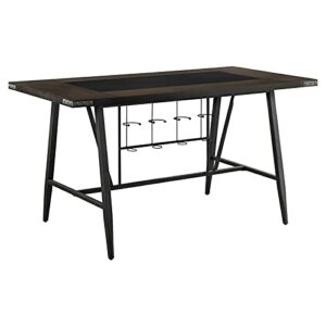 lexicon appert transitional metal counter height dining room table in dark gray