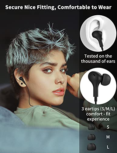 TITACUTE USB C Headphone for Samsung S23 S22 S21 S20 A53 A54 Wired Earbuds Magnetic in-Ear Type C Earphone with Microphone Volume Control Bass Stereo Noise Canceling Galaxy Z Flip Pixel 6 6a 7 OnePlus