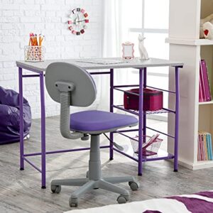 calico designs study zone ii student desk and task chair 2 piece set, purple