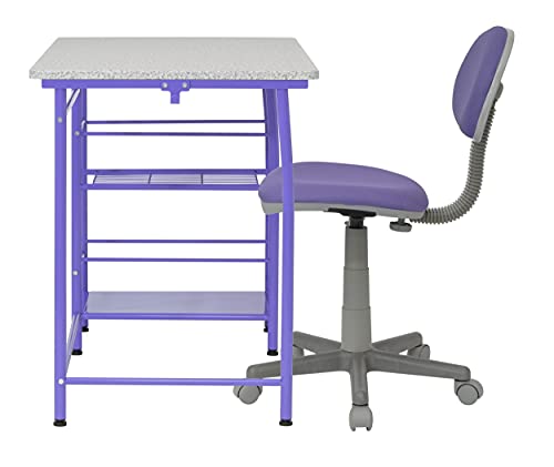 Calico Designs Study Zone II Student Desk and Task Chair 2 Piece Set, Purple