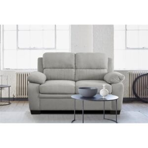 Lexicon Holleman 58" Polyester Fabric Loveseat with Exposed Legs in Light Gray