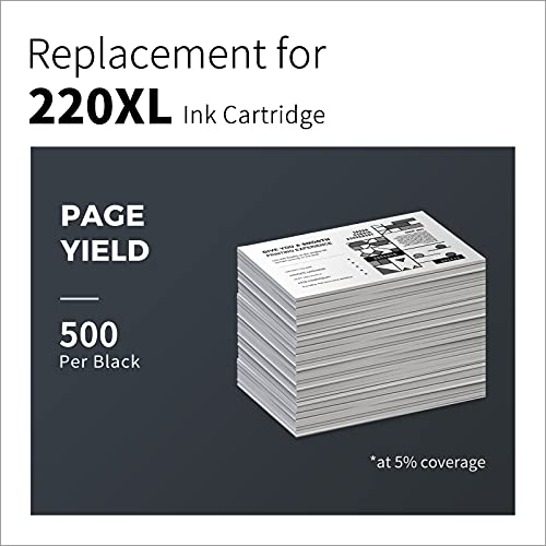 LEMERO UTRUST Remanufactured Ink Cartridge Replacement for Epson 220 220XL T220XL use with Epson Workforce WF-2750 WF-2760 WF-2630 WF-2650 WF-2660 Expression Home XP-420 XP-320 XP-424 (Black, 4-Pack)