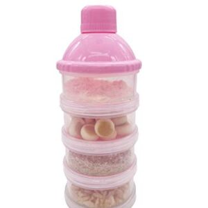 Goldenvalueable Non-Spill Milk Powder Dispenser/Storage Container, Pink (2pcs)- 5 Compartments