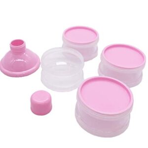 Goldenvalueable Non-Spill Milk Powder Dispenser/Storage Container, Pink (2pcs)- 5 Compartments