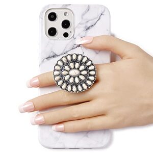 atllm turquoise western phone grip white concho marble stone phone holder