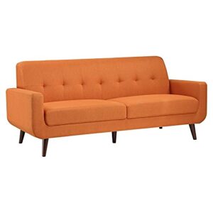 lexicon fitch 79" mid-century polyester fabric sofa with tufted detail in orange