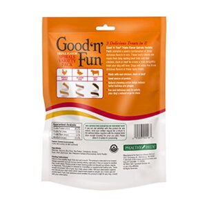 Good ‘n’ Fun Triple Flavor Spirals Variety Pack, 15 Count, Rawhide Chews for Dogs, 3 Savory Flavors