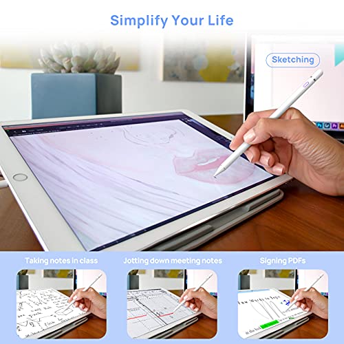 Stylus Pen Compatible with iPad, Pencil Styluses Compatible with iPad 2/3/4/5/6/7/8/9/10 Generation Pro 9.7/10.5/11/12.9 Air 2/3/4/5 Mini 2/3/4/5/6 Alternative Drawing Smart Stylist for Touch Screens