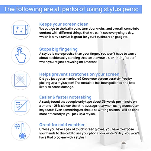 Stylus Pen Compatible with iPad, Pencil Styluses Compatible with iPad 2/3/4/5/6/7/8/9/10 Generation Pro 9.7/10.5/11/12.9 Air 2/3/4/5 Mini 2/3/4/5/6 Alternative Drawing Smart Stylist for Touch Screens