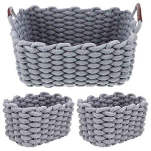 uxzdx storage basket 3pcs soft nesting baskets simple gift baskets versatile storage boxes (color : gray)