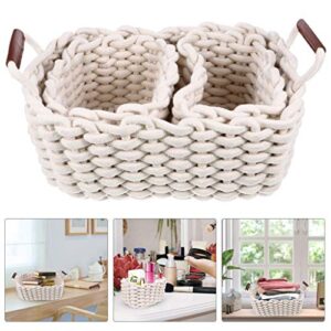 UXZDX Storage Basket 3pcs Soft Nesting Baskets Simple Gift Baskets Versatile Storage Boxes (Color : Gray)