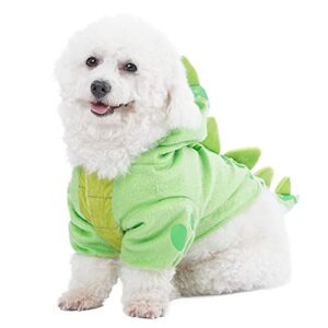 spooktacular creations dinosaur hoodie pet costume for cat and dog halloween dress up party and pet cosplay (medium)