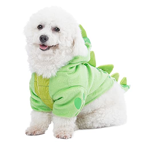 Spooktacular Creations Dinosaur Hoodie Pet Costume for Cat and Dog Halloween Dress Up Party and Pet Cosplay (Medium)