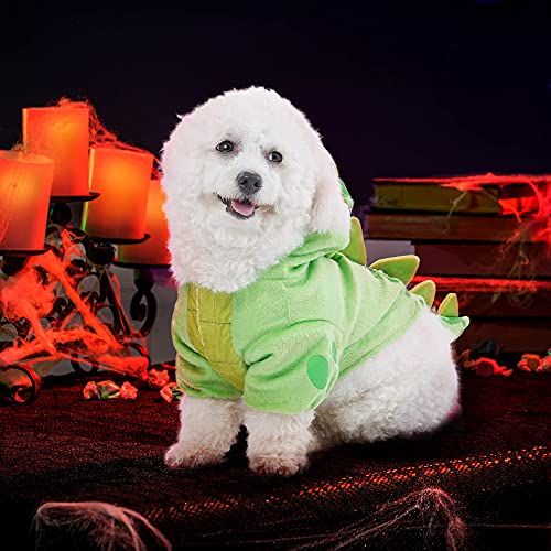 Spooktacular Creations Dinosaur Hoodie Pet Costume for Cat and Dog Halloween Dress Up Party and Pet Cosplay (Medium)