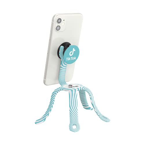 PopSockets: Flexible Phone Mount & Stand, Phone Tripod Mount, Universal Device Mount - TikTok Teal Swirl