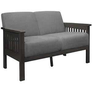 lexicon lewiston fabric upholstered loveseat in gray and antique gray
