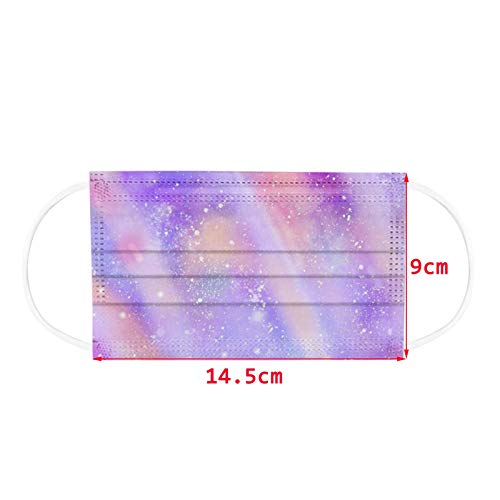 BALTERS Kids Face_Mask 50PCS Starry Sky Gradient Colorful Printed Design Back to School Supplies 3Ply Breathable & Comfortable for Children