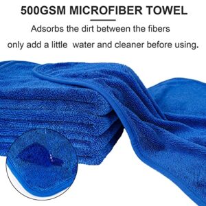 FIRELION Microfiber Cleaning Towel for Car, 5 Pack Large Drying Wash Detailing Cloth, 500 GSM, Ultra Absorbent, Lint-Free for Car, House, Kitchen, Window, 20" x 24"