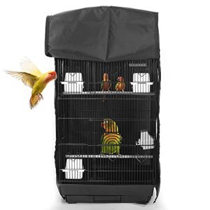 asocea extra large bird parrot cage cover good night birdcage cover universal blackout for parakeets budgies conure macaw square cages - black ( 18.1lx13.8wx32.3h)