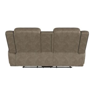 Lexicon Centeroak Contemporary Microfiber Reclining Loveseat in Sandy Brown