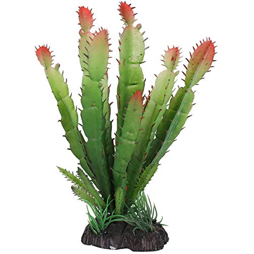 Hztyyier Reptile Habitats, Landscaping Plant Decoration Terrarium Decor Plastic Cactus Aquarium Artificial Plants for Aquarium Fish Tank Reptile Terrarium