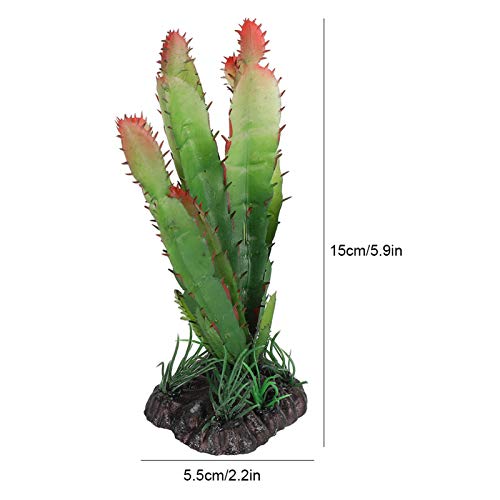 Hztyyier Reptile Habitats, Landscaping Plant Decoration Terrarium Decor Plastic Cactus Aquarium Artificial Plants for Aquarium Fish Tank Reptile Terrarium