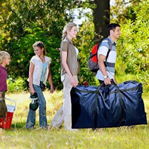 2-Pack 1680D Oxford Fabric Bags, Sturdy Foldable Waterproof Moving Tote Bag with Double Zippers and Reinforced Handles for Clothes Quilts, Jumbo Cargo Duffel Bag for Moving Packing Travelling(Blue)