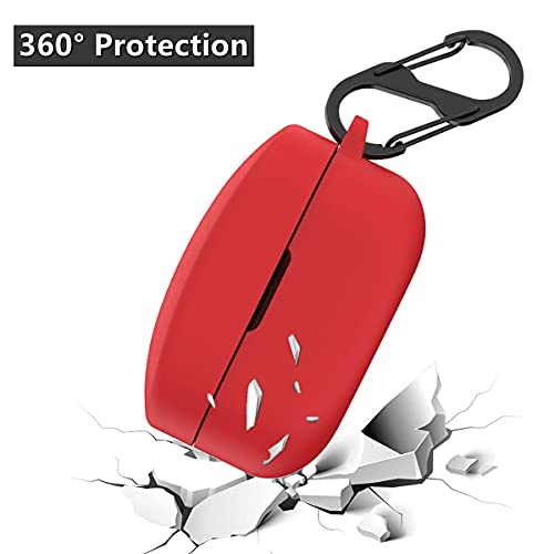 Haotop Case Compatible with Sony WF-1000XM4,Soft Silicone Anti-Lost & Shockproof Protective Case with Keychain (Red)