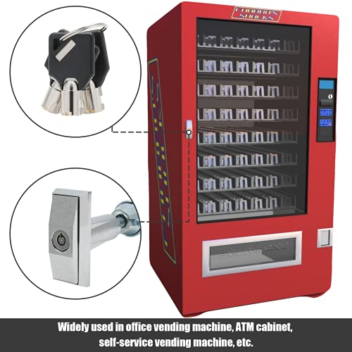 Qjaiune Not Universal Vending Machine Lock and Key, Soda Machine Lock with T-Handle, Snack Machine Lock Candy Machine Lock Replacement for Coke Machine, Gumball Machine (Keyed Different)